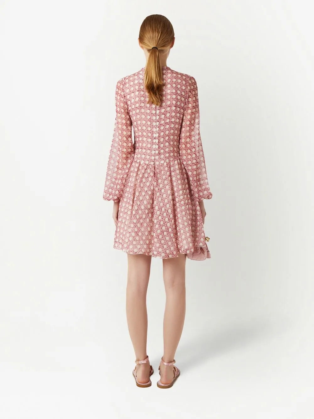 polka-dot flared minidress