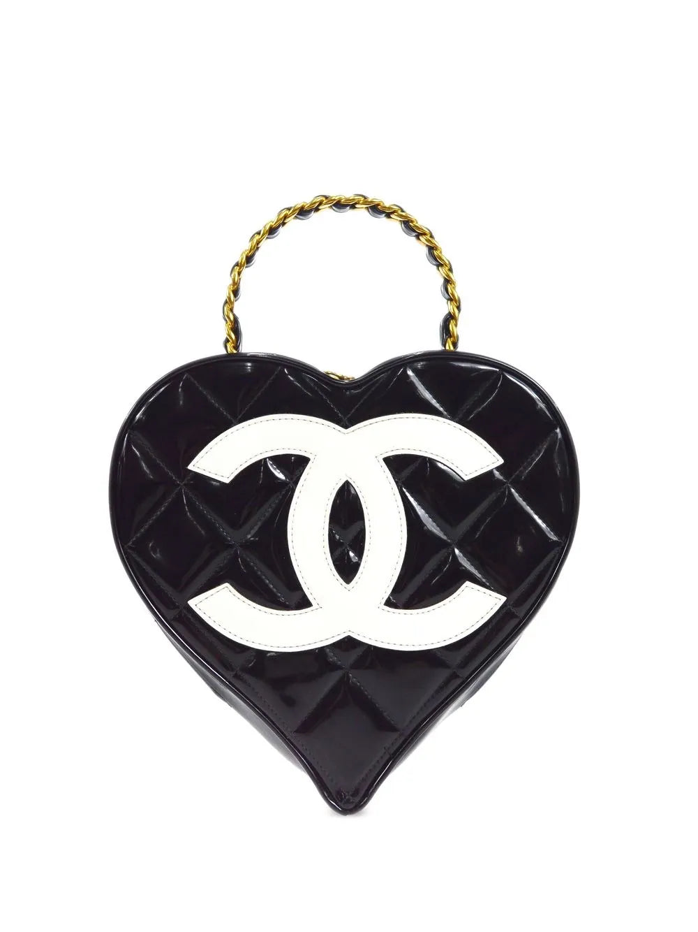 1995 CC Heart vanity top-handle bag