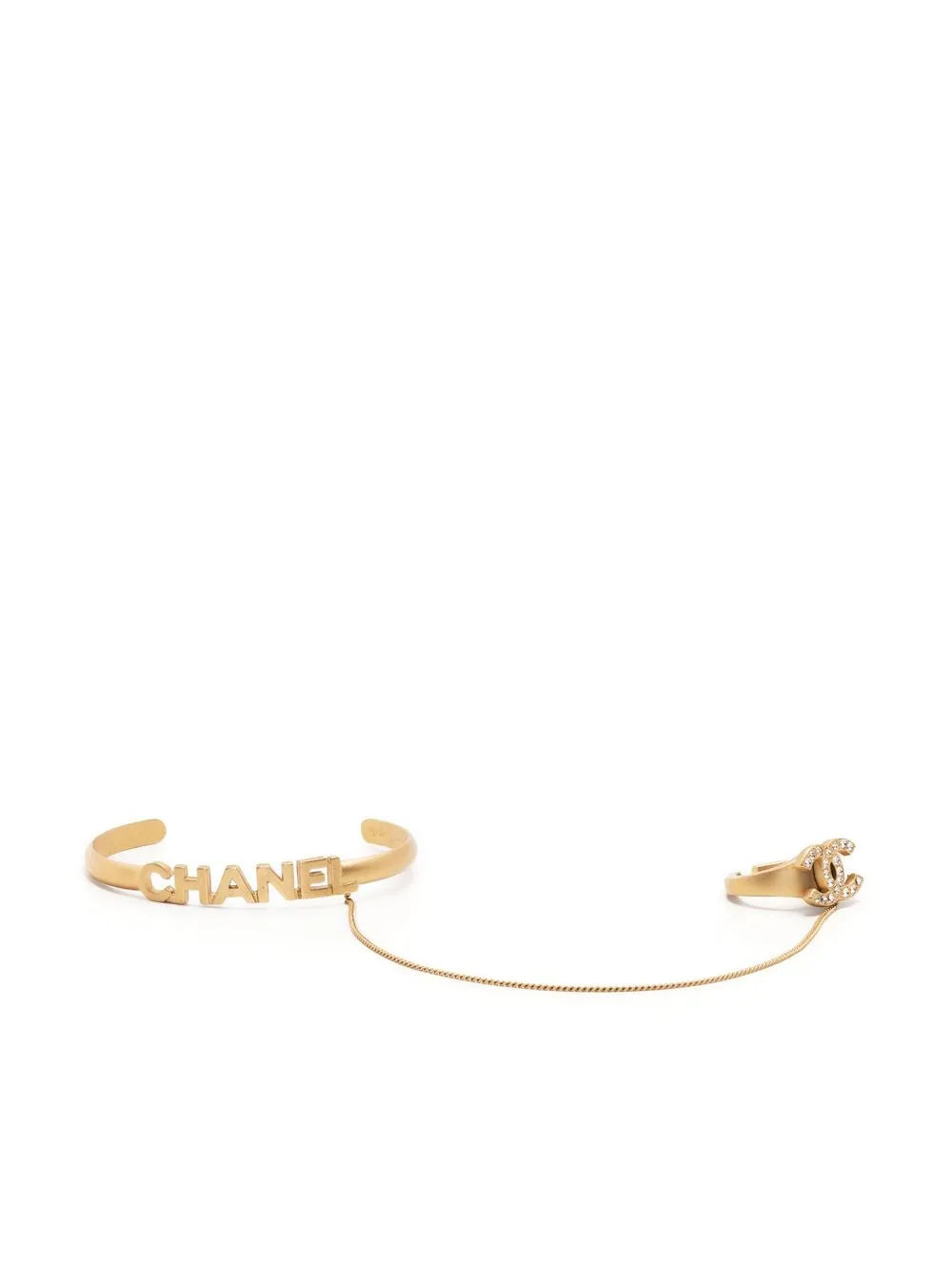 2001 CC rhinestone-embellished ring bangle bracelet