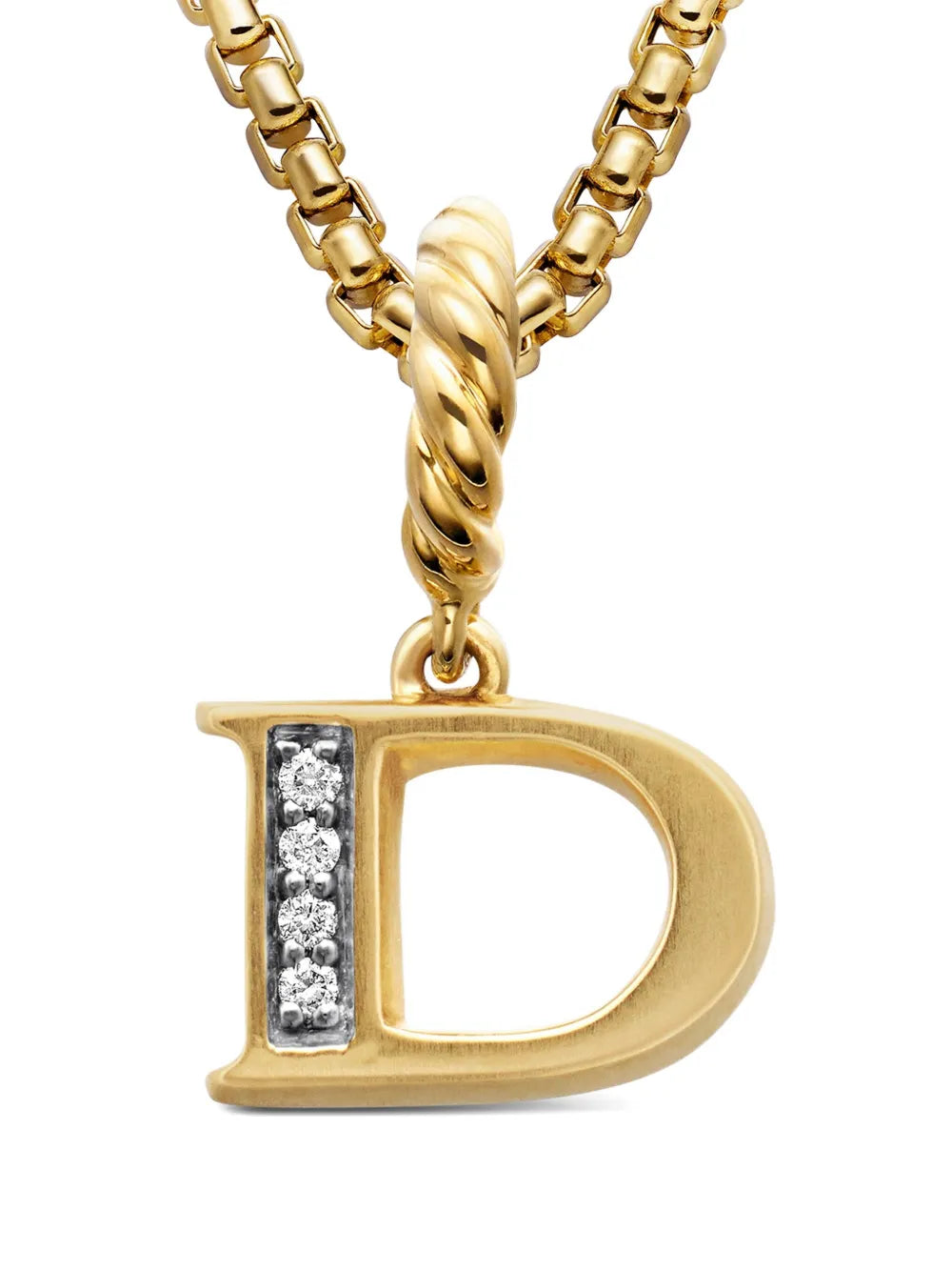 18kt yellow gold Pavé Initial pendant