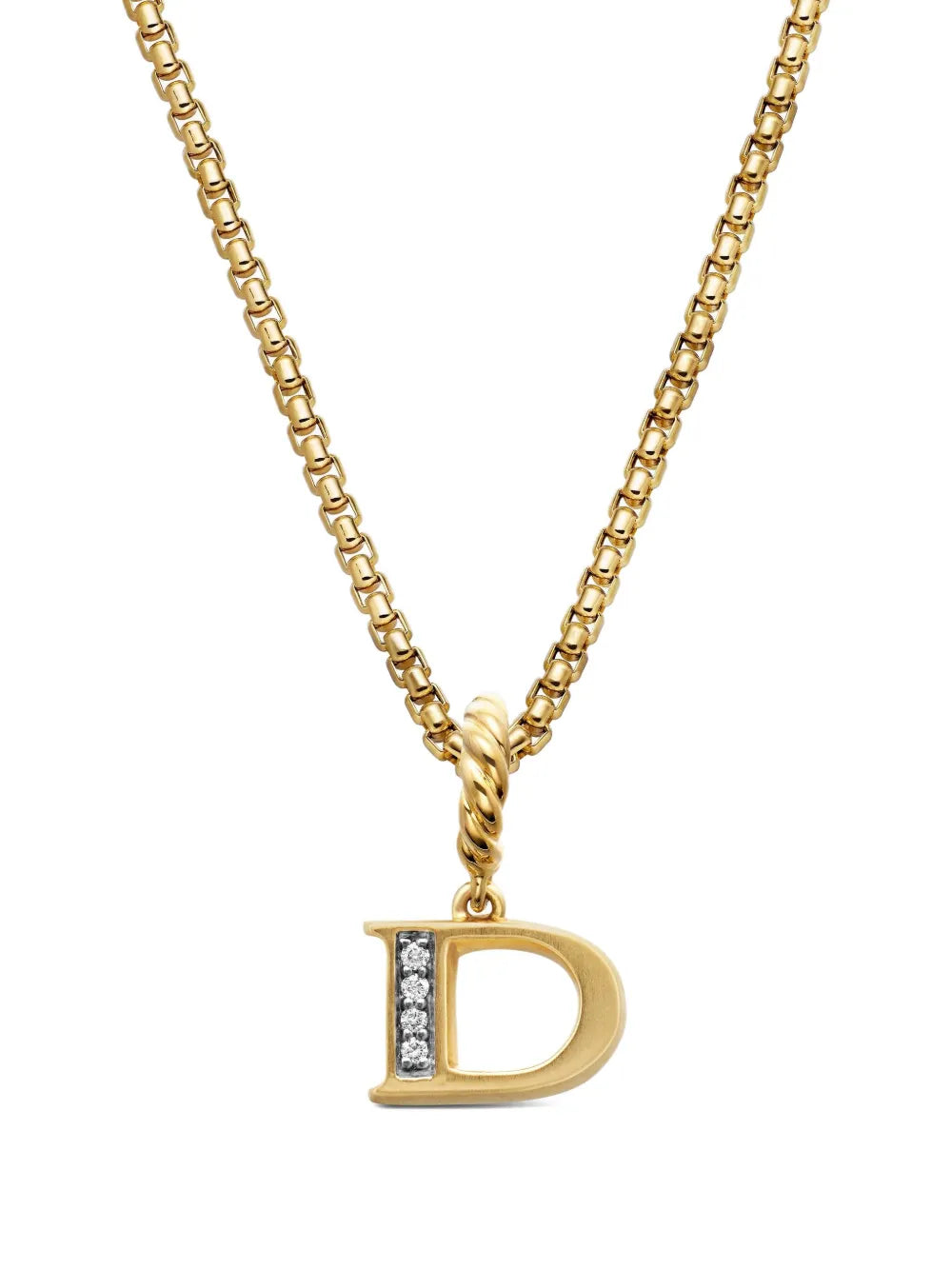 18kt yellow gold Pavé Initial pendant