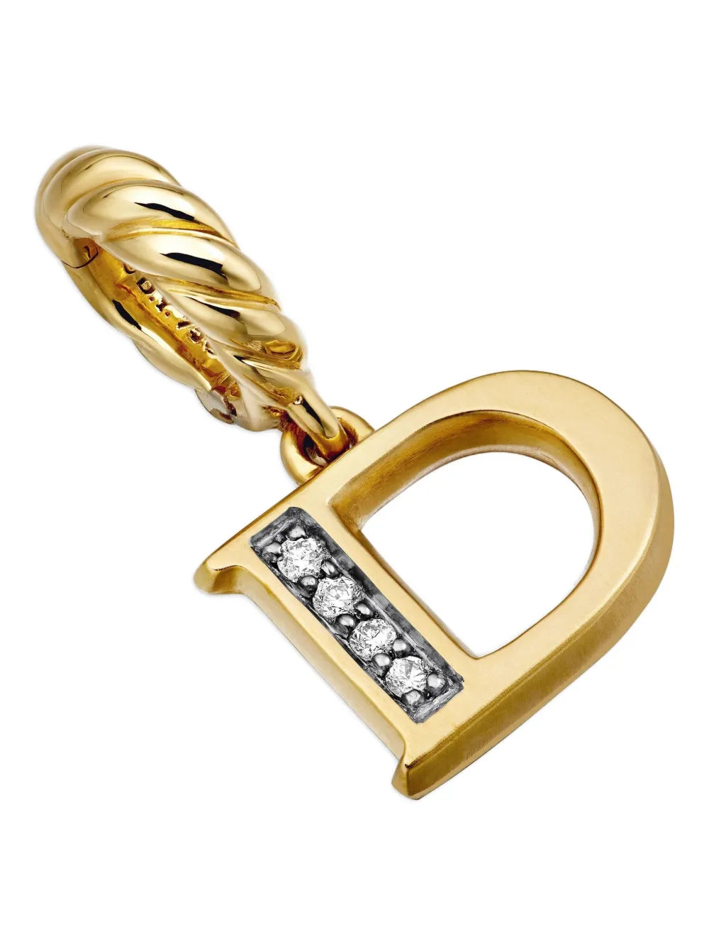 18kt yellow gold Pavé Initial pendant