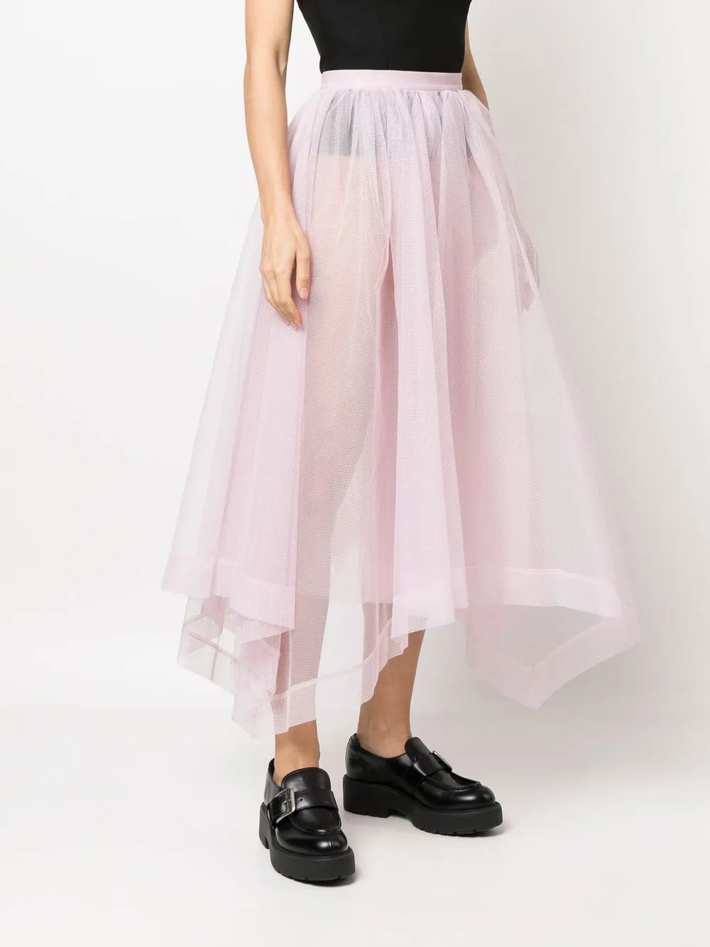 asymmetric-design tiered-skirt