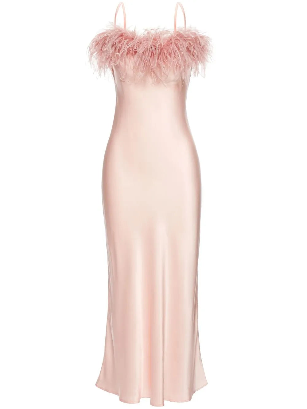 Boheme Feather Trim Slip Dress