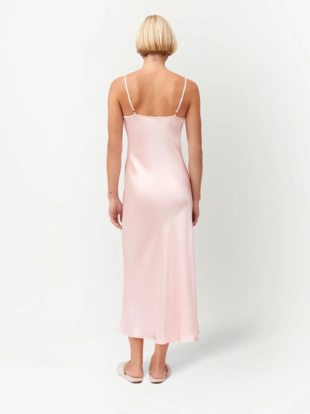Boheme Feather Trim Slip Dress