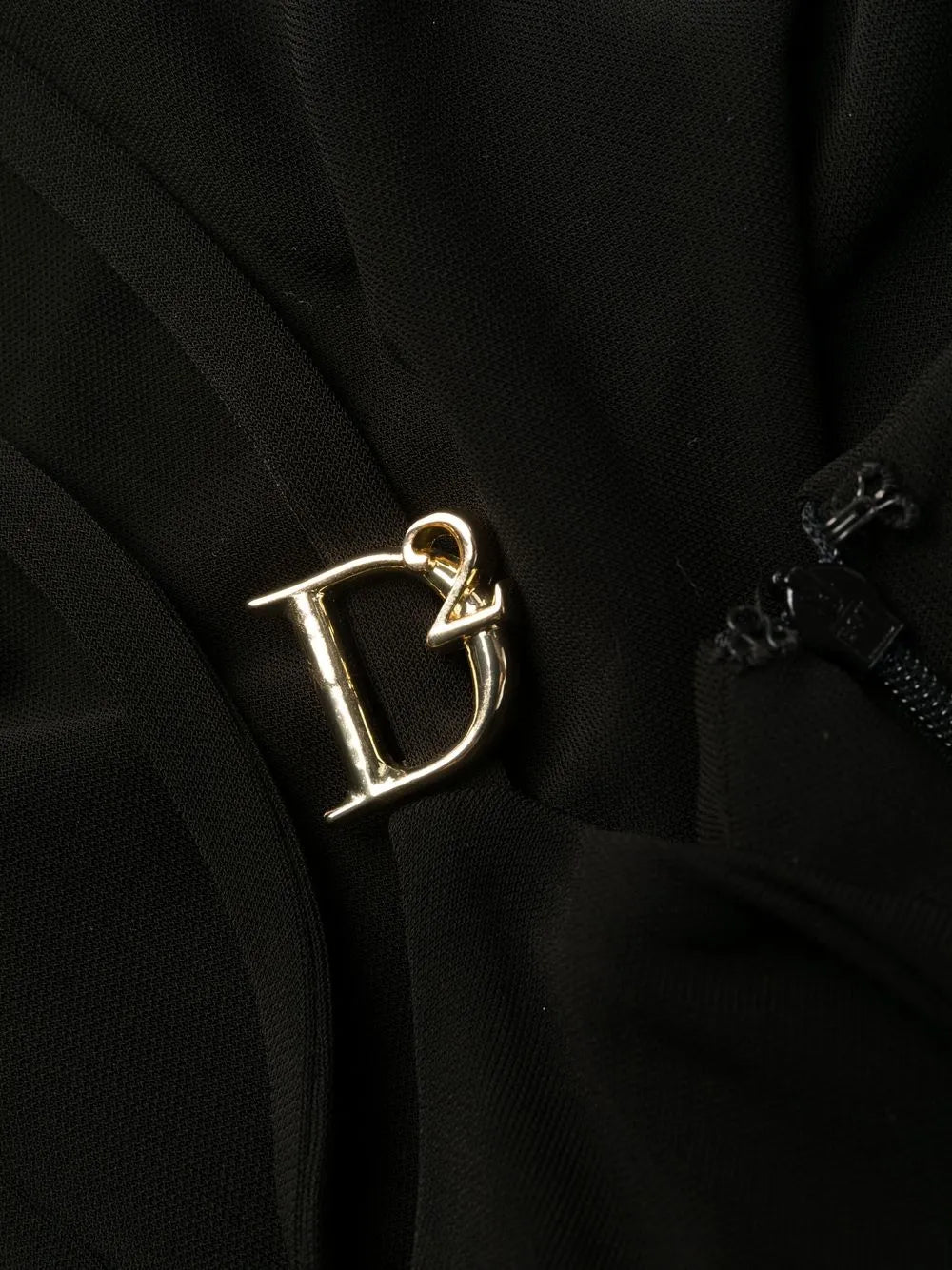 logo-embellished cowl-neck minidress