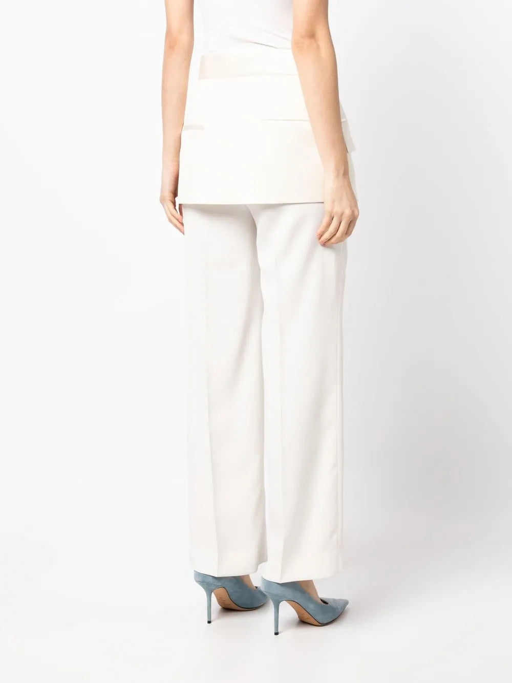 High-waisted peplum belt skirt