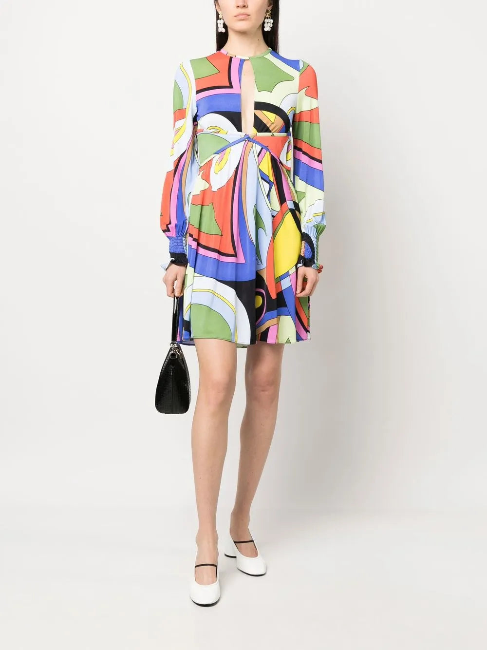 Graphic-print mini dress