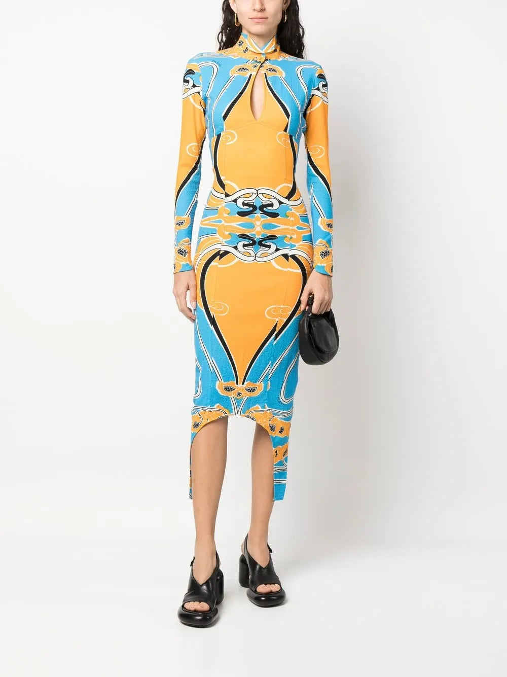 jacquard open back dress