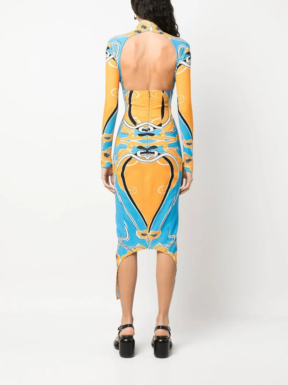 jacquard open back dress