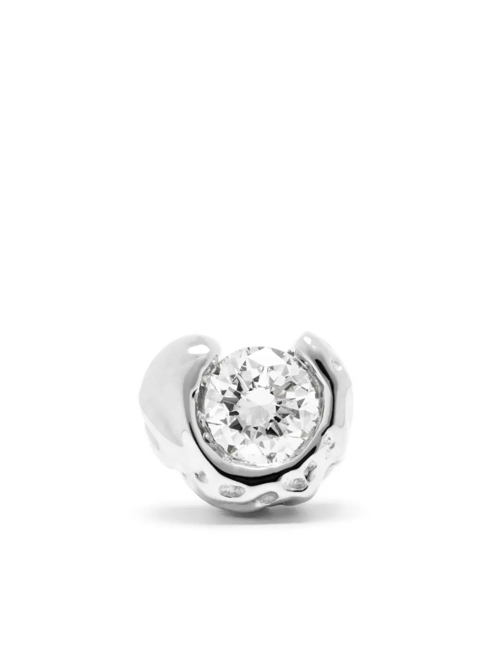 14kt white gold Melted diamond stud earring