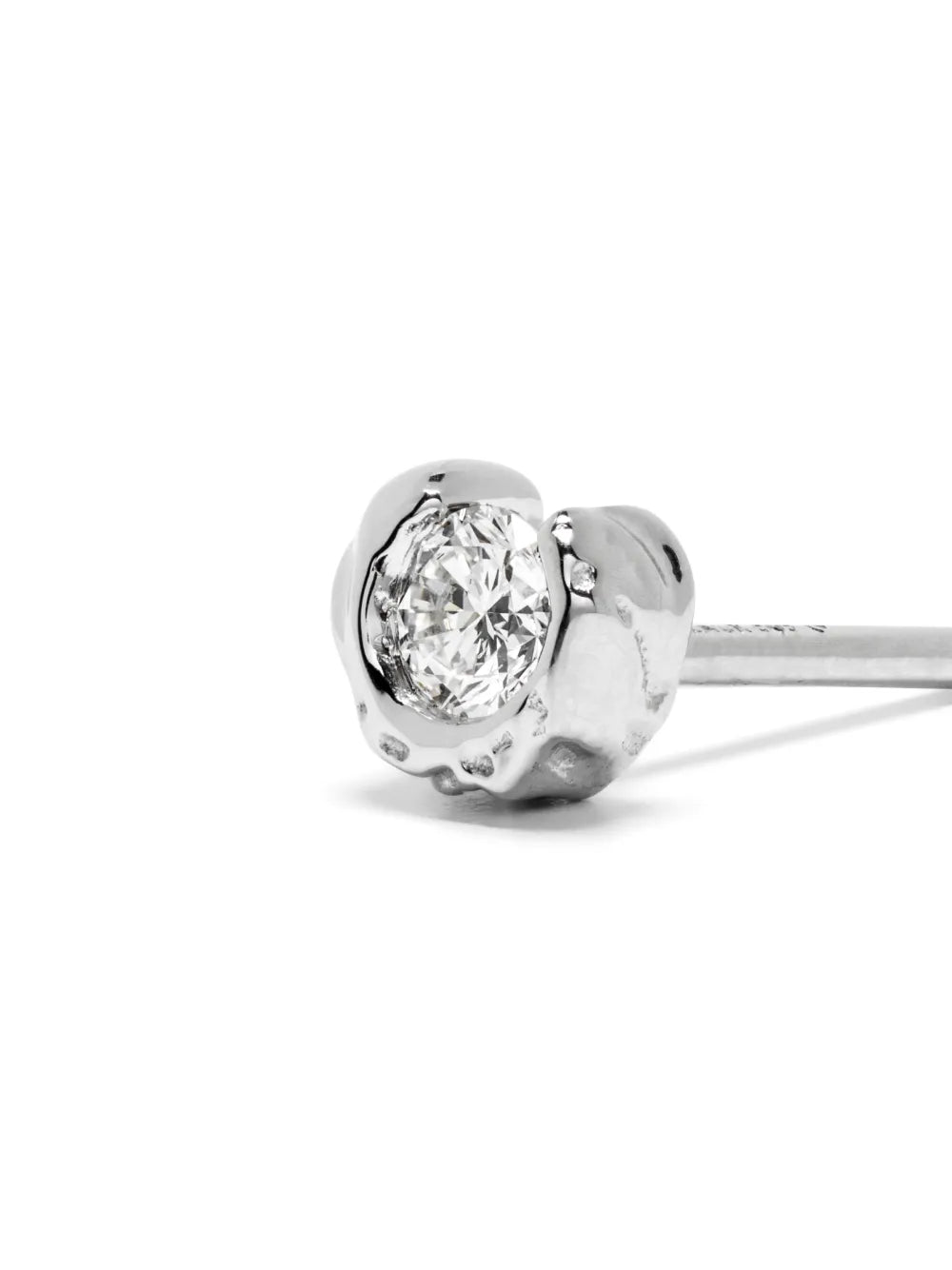 14kt white gold Melted diamond stud earring