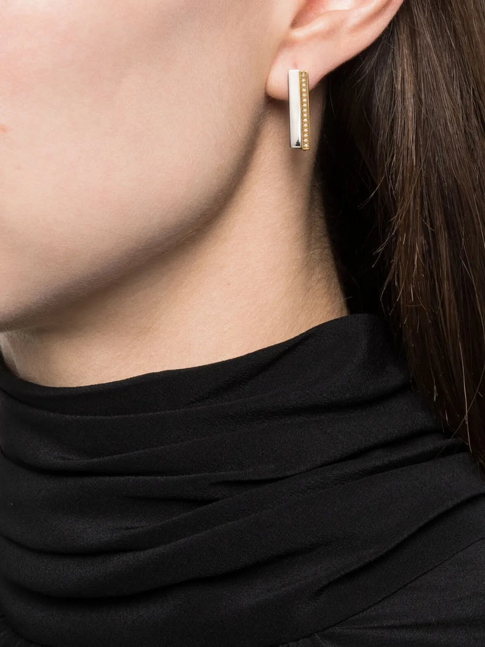 Step Hoops Duo CZ earrings