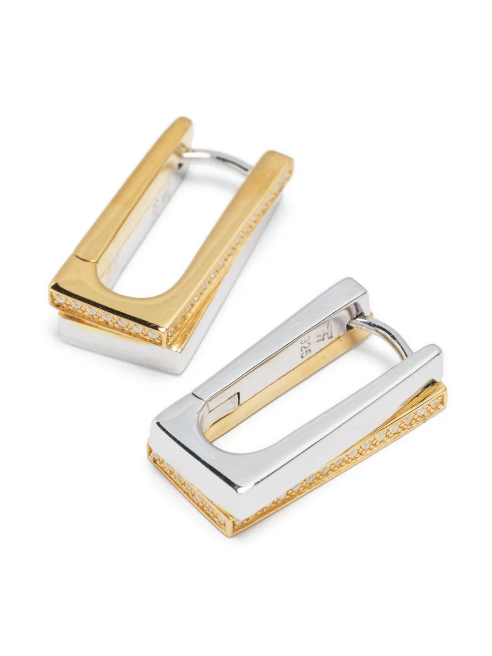 Step Hoops Duo CZ earrings