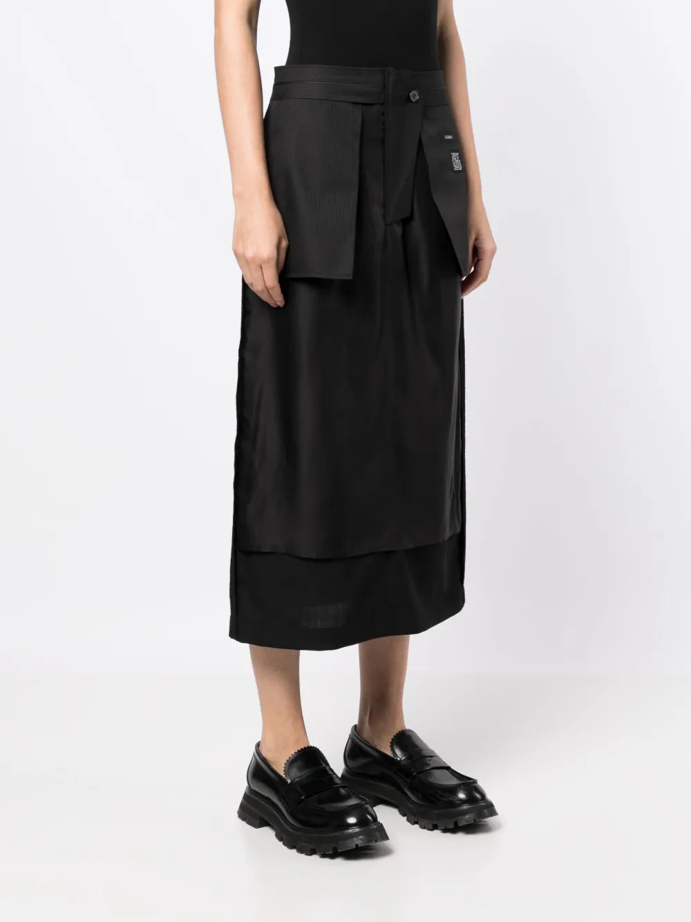 Inside-out midi skirt