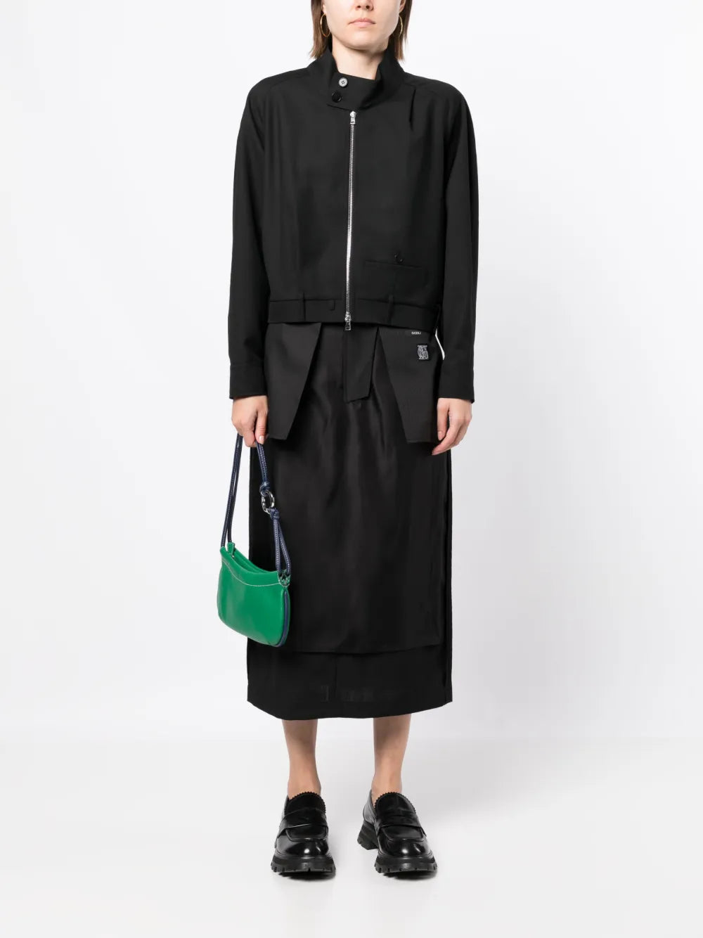 Inside-out midi skirt