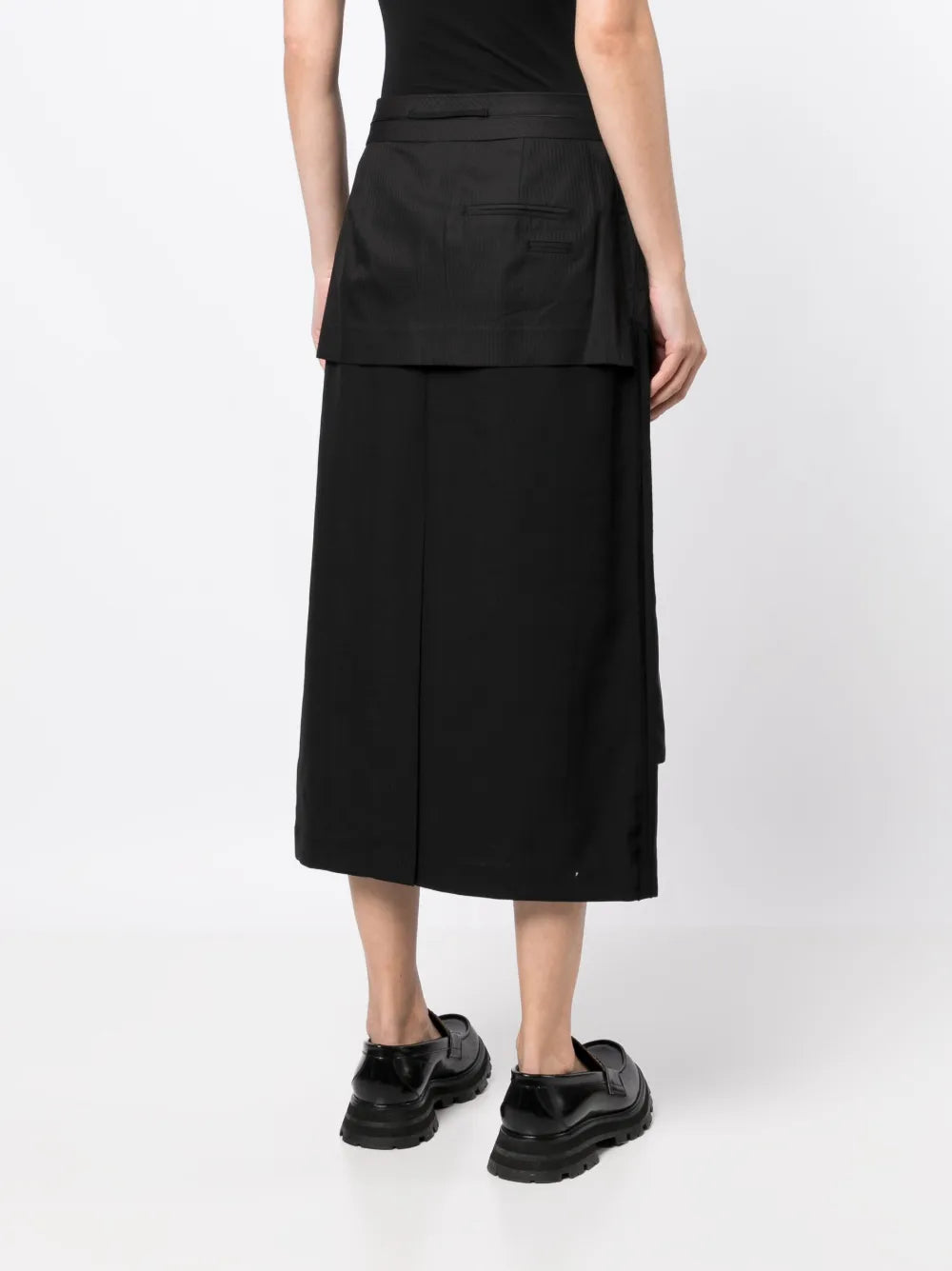 Inside-out midi skirt
