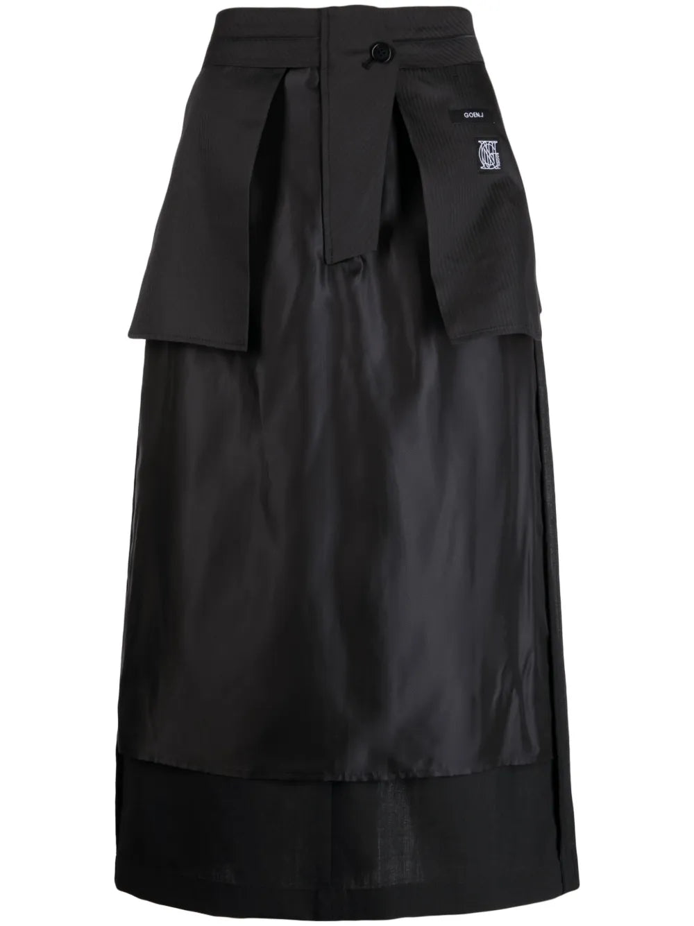 Inside-out midi skirt