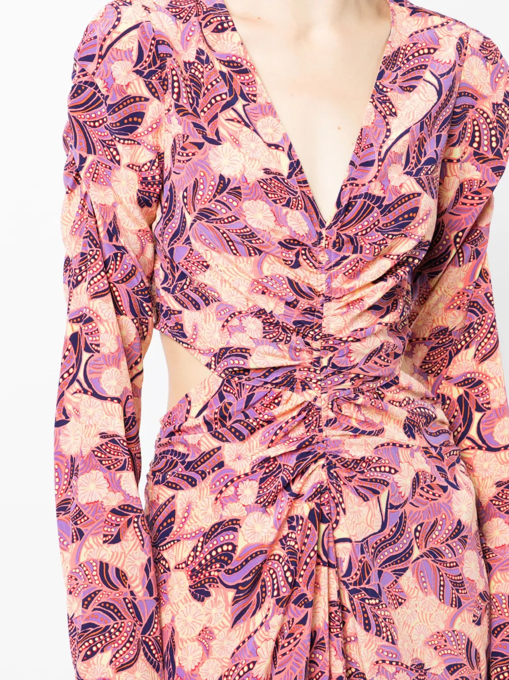Mona floral-print flared dress