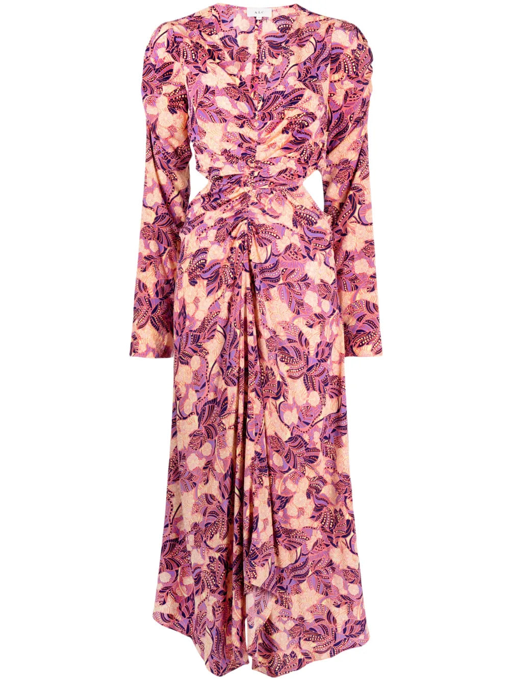 Mona floral-print flared dress