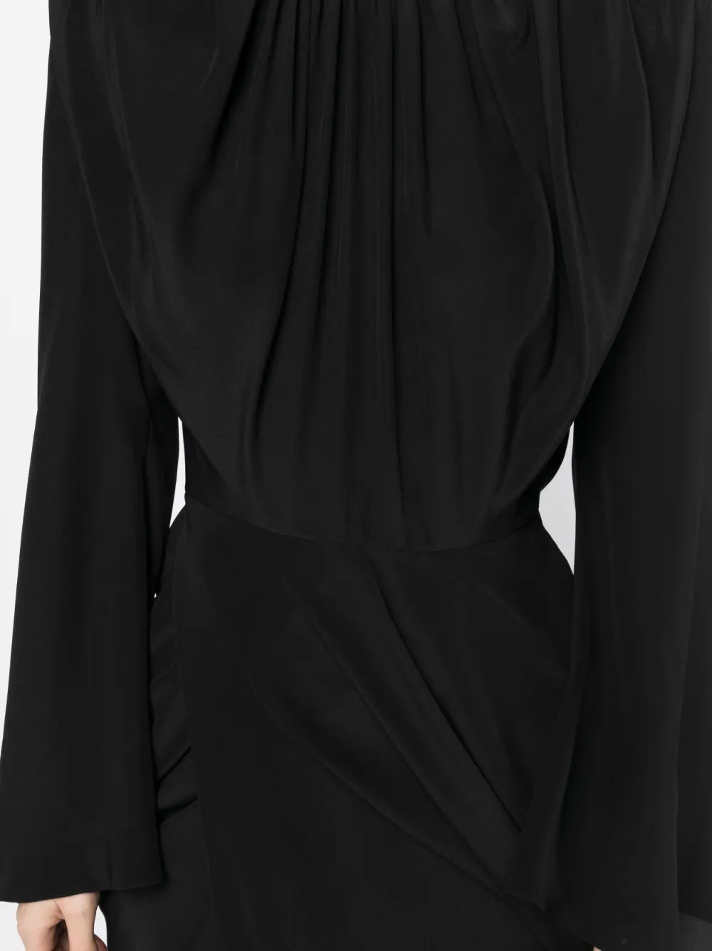 wraparound silk mini dress