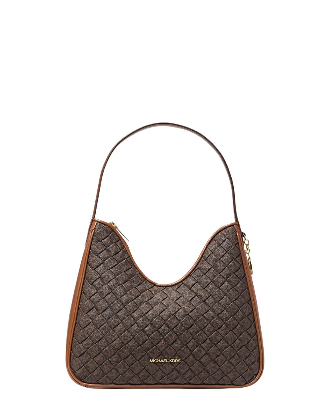 Nayla Small Woven Signature Logo Hobo Shoulder Bag