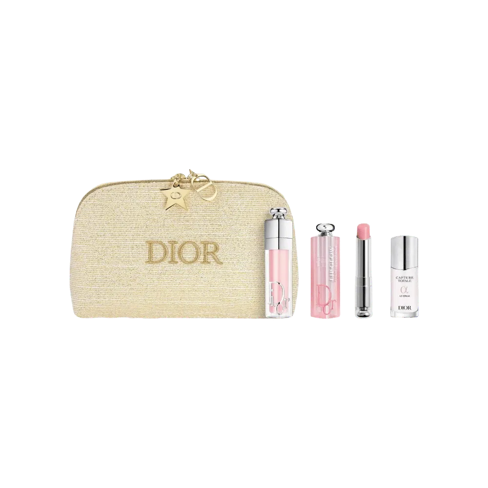 Dior Limited Edition Lip Care Makeup Set: Radiant Lip Treatment + Makeup Bag