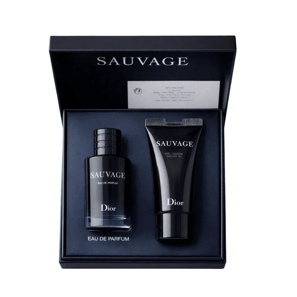 Dior Sauvage Men's Mini Travel Perfume & Shower Gel Gift Set (Perfume 10 ML / Lotion 0.34 Fl Oz)