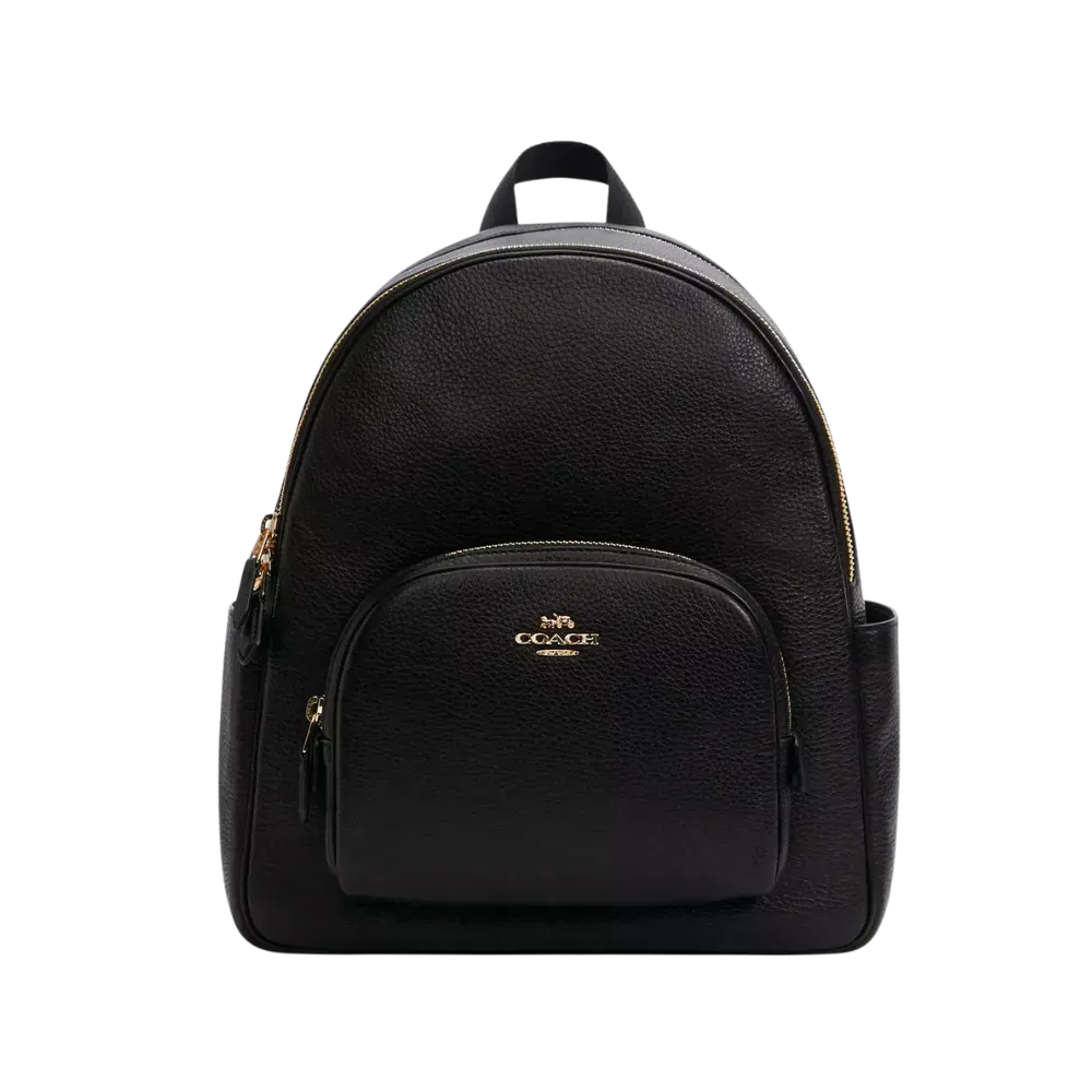 Coach Court Backpack Pebbled Leather Black