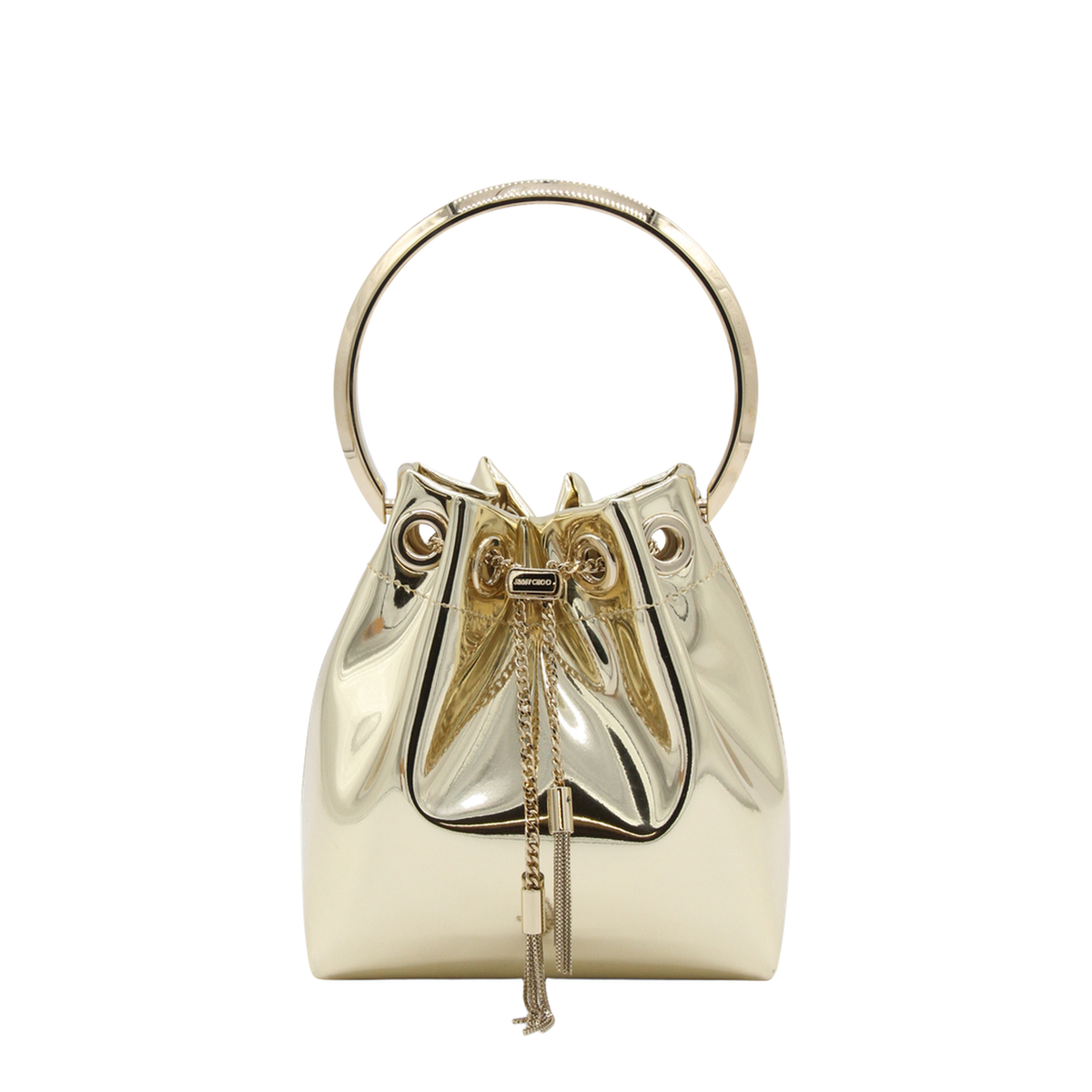 Bon Bon Mini Gold Mirror Fabric Mini Bag - Gold