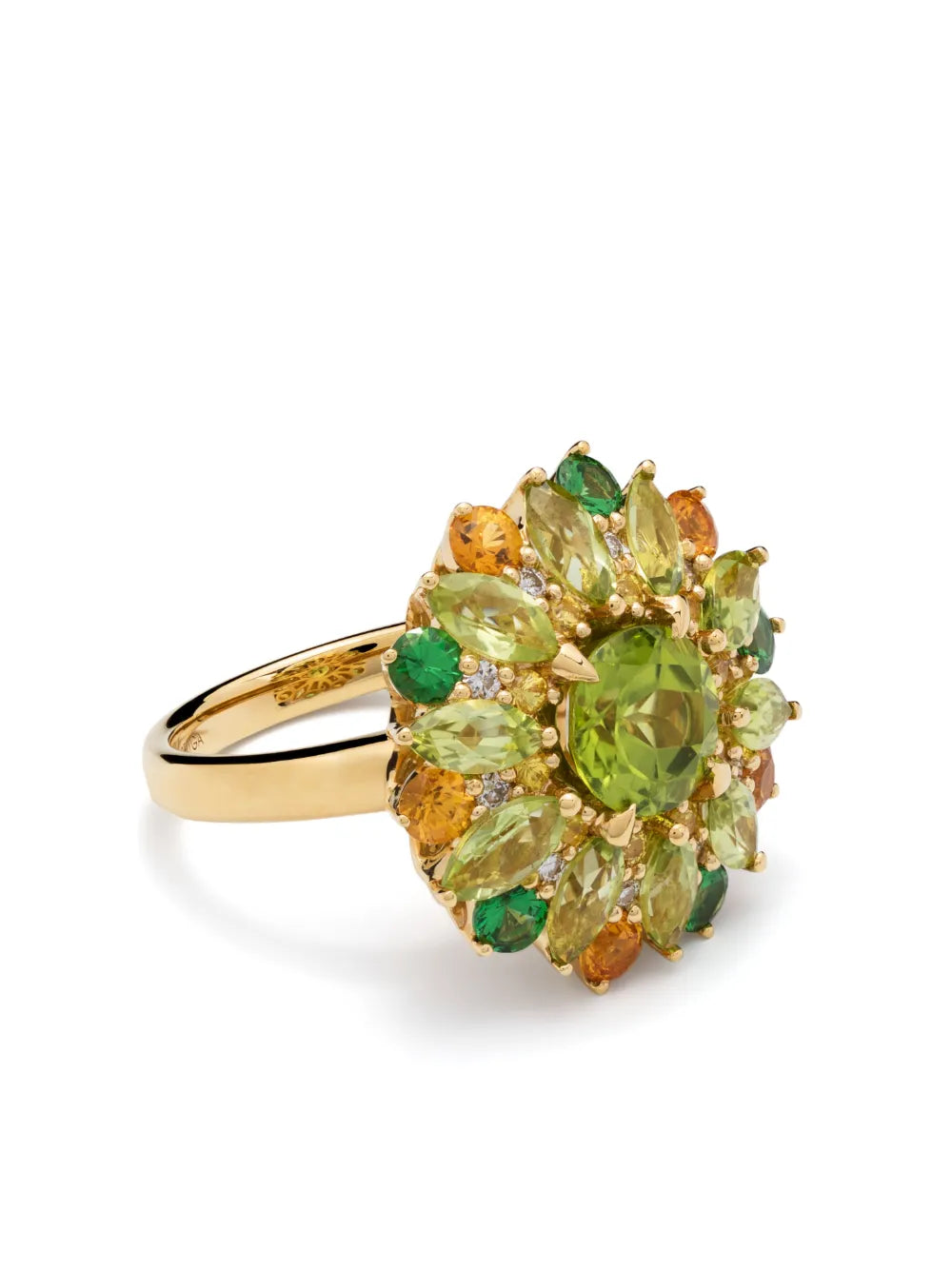18kt yellow gold multi-stone ring