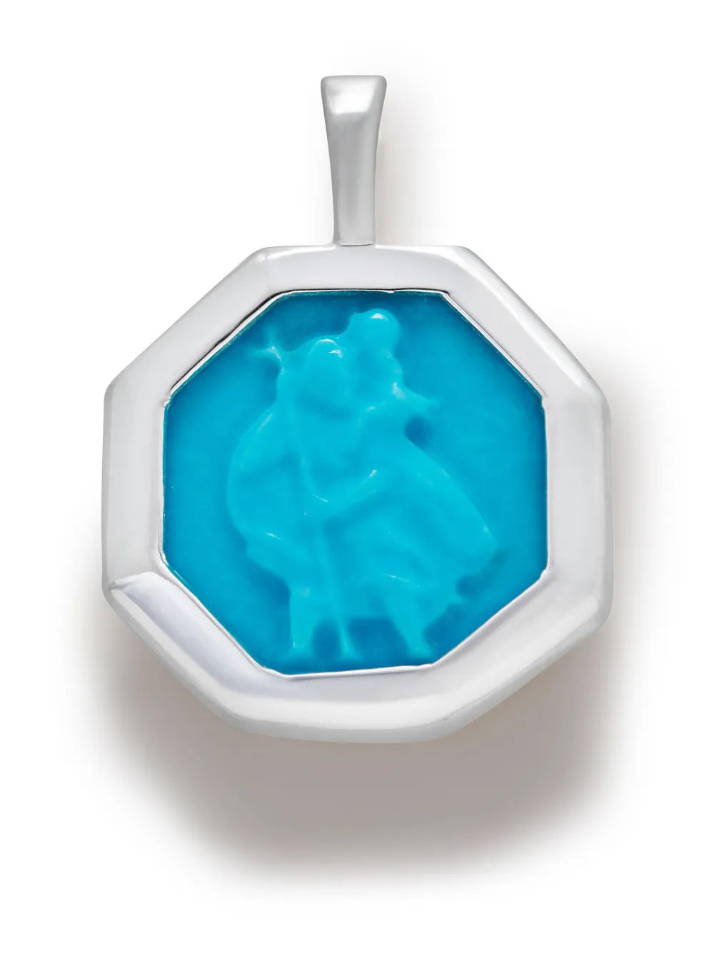 St Christopher turquoise pendant charm