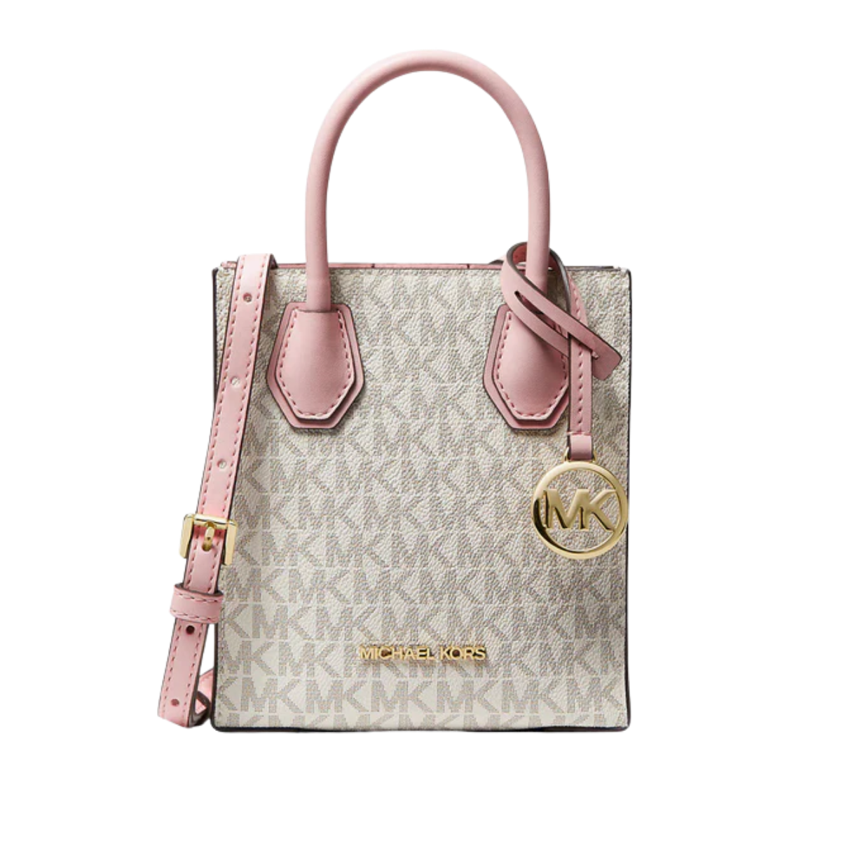 Michael Kors Mercer Extra-Small Logo and Leather Crossbody Bag Pwd Blsh Mlt