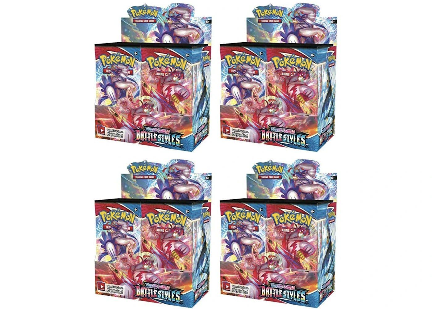 Pokemon Tcg Sword & Shield Battle Styles Booster Box 4X Lot