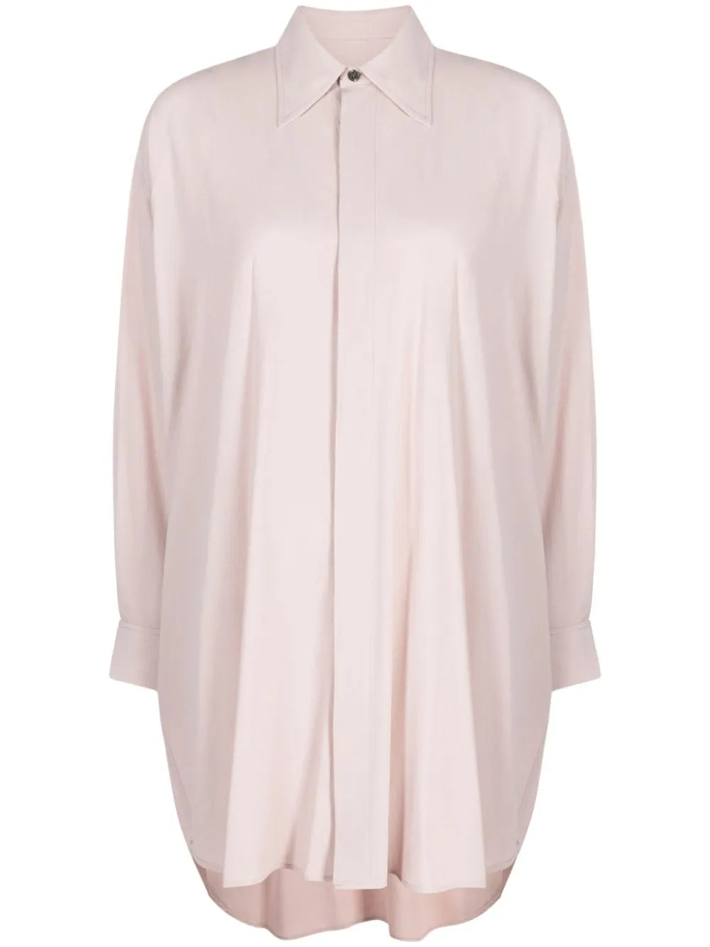 crepe-texture thigh-lenght shirt dress