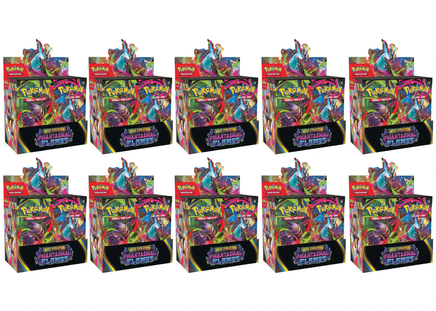 2025 Pokemon Mega Evolution Phantasmal Flames Booster Box 10X Lot