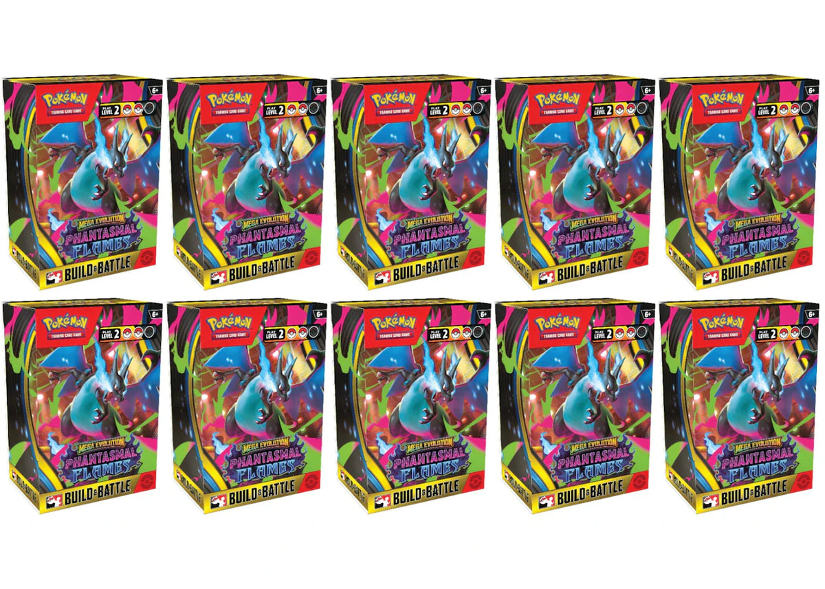 2025 Pokemon Mega Evolution Phantasmal Flames Build & Battle Box 10X Lot