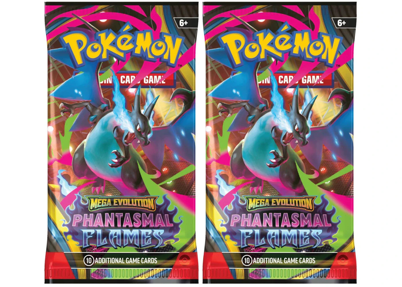 2025 Pokemon Mega Evolution Phantasmal Flames Mega Charizard X Booster Pack 2X Lot