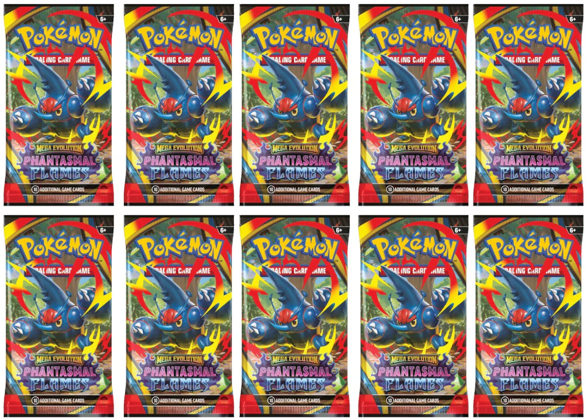2025 Pokemon Mega Evolution Phantasmal Flames Mega Heracross Booster Pack 10X Lot