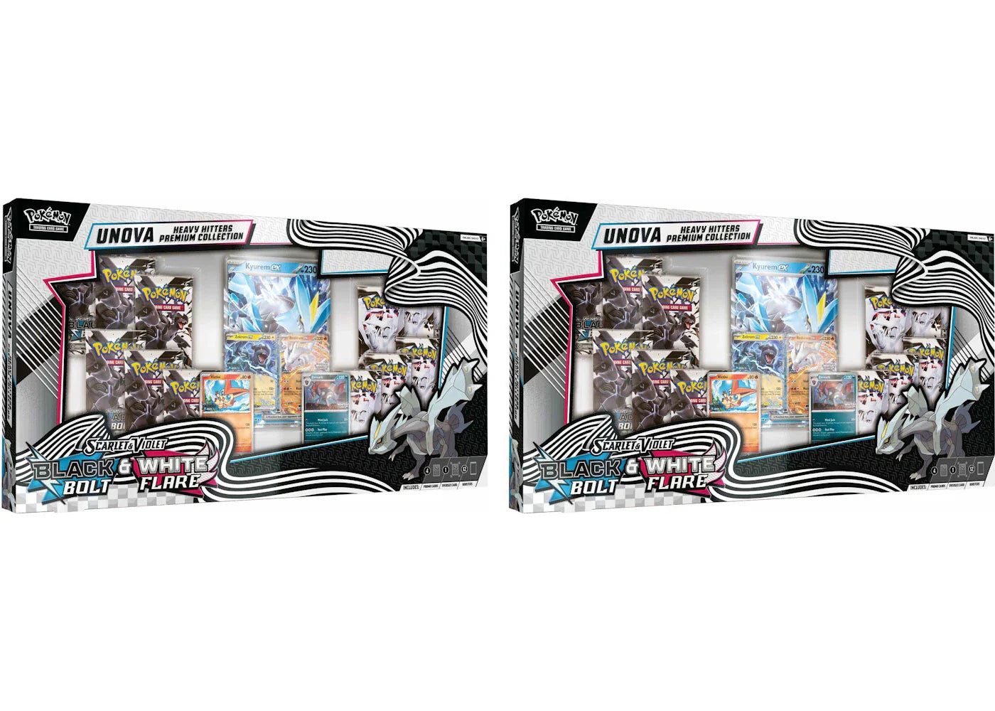 2025 Pokemon Scarlet & Violet Black Bolt & White Flare Unova Heavy Hitters Premium Collection Costco Exclusive 2X Lot