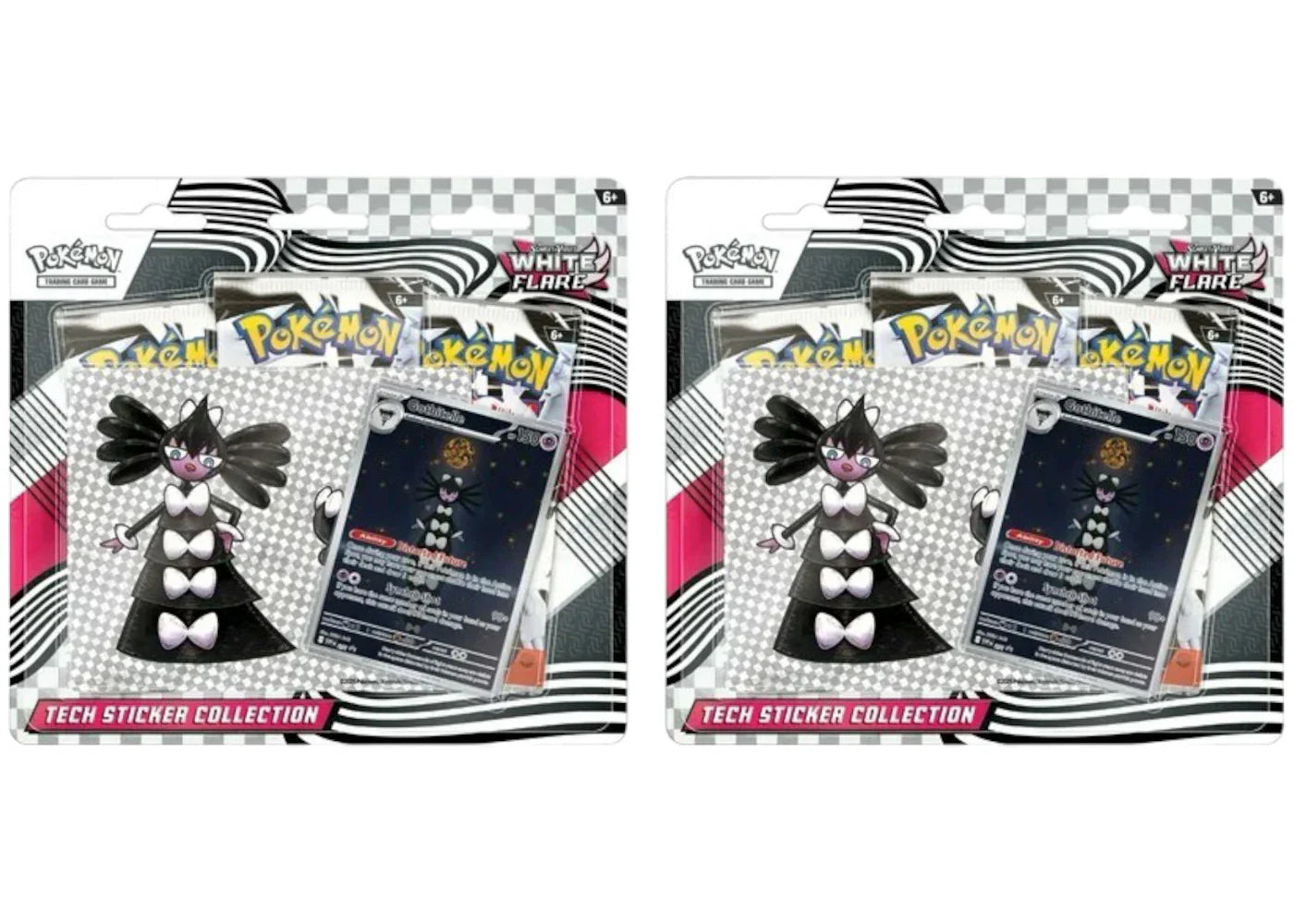 2025 Pokemon Scarlet & Violet White Flare Tech Sticker Collection Blister Pack 2X Lot
