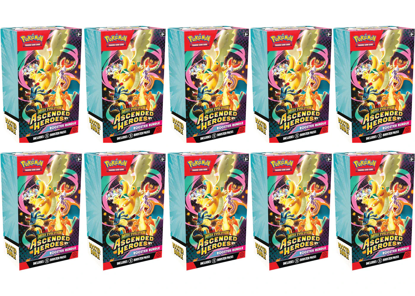 2026 Pokemon Mega Evolution Ascended Heroes Booster Bundle 10X Lot