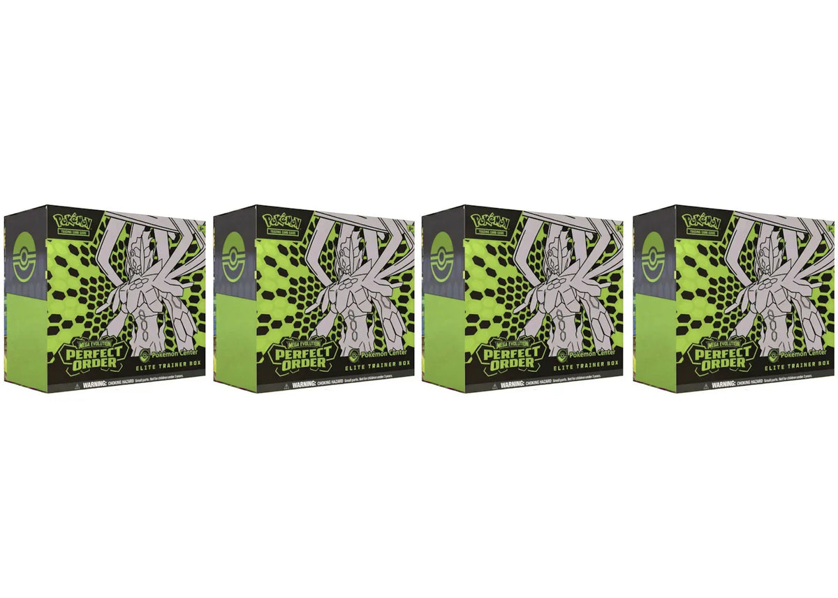 2026 Pokemon Mega Evolution Perfect Order Pokemon Center Elite Trainer Box 4X Lot