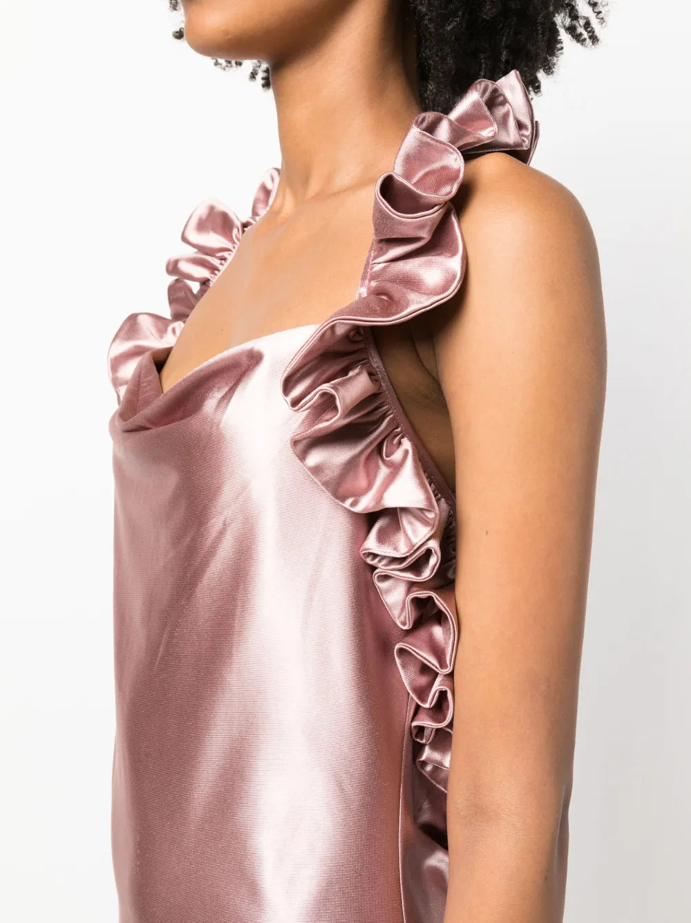 Iris satin ruffled maxi dress