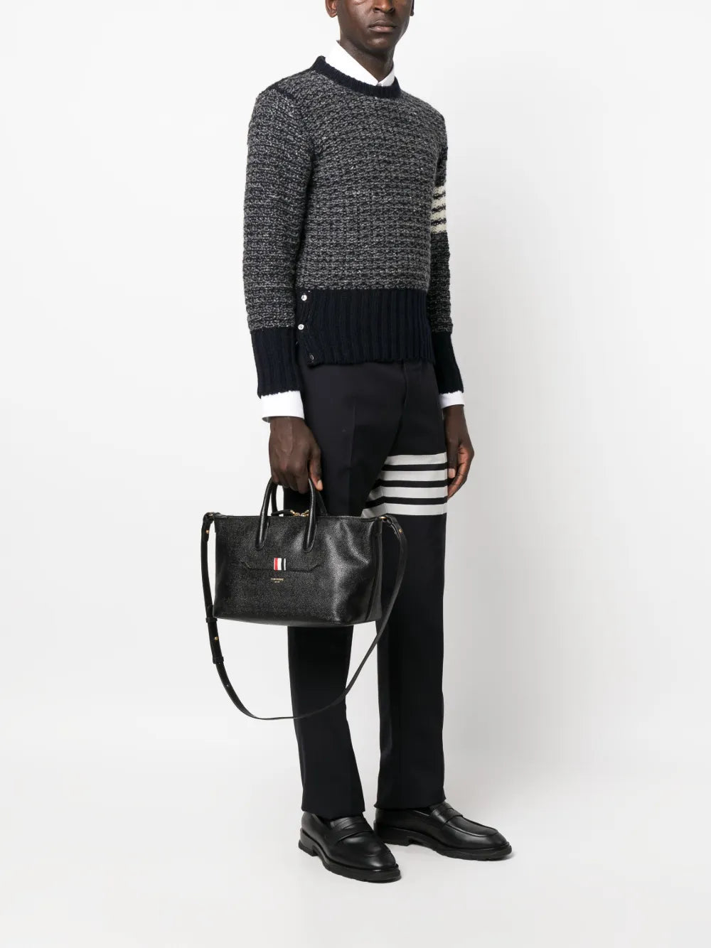 small leather tote bag