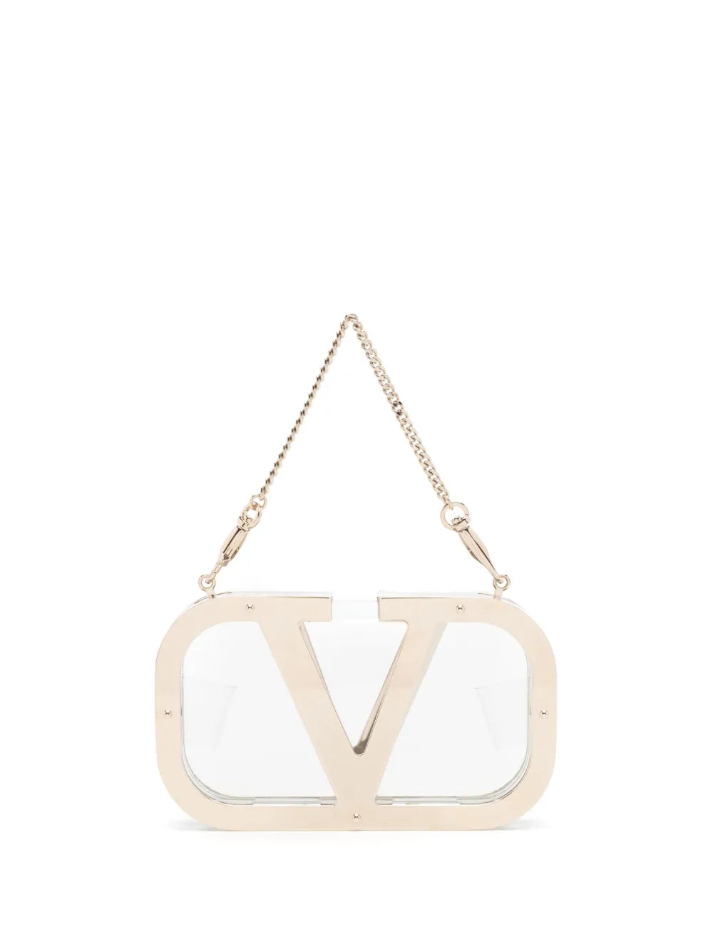 logo-plaque clear clutch