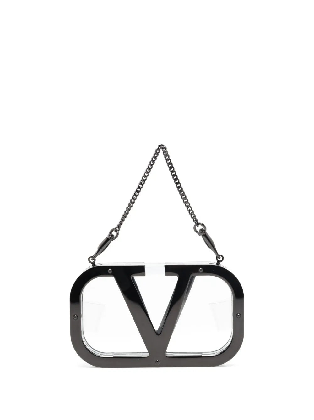 logo-plaque clear clutch