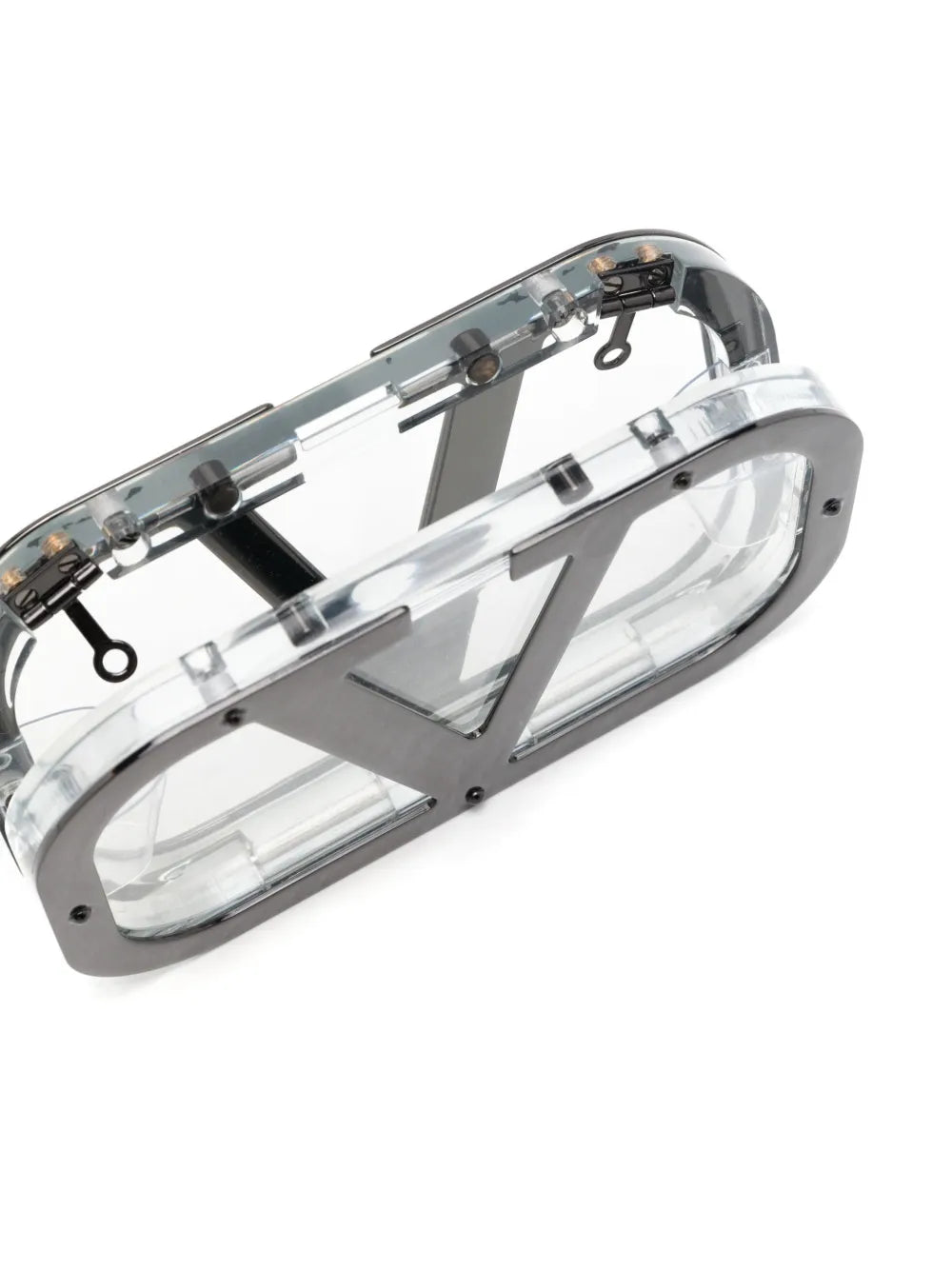 logo-plaque clear clutch