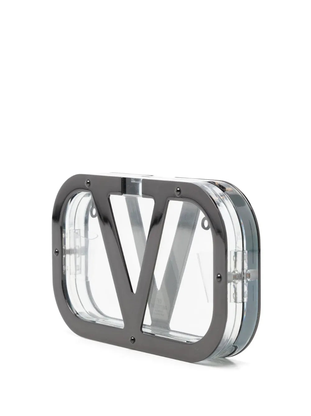 logo-plaque clear clutch