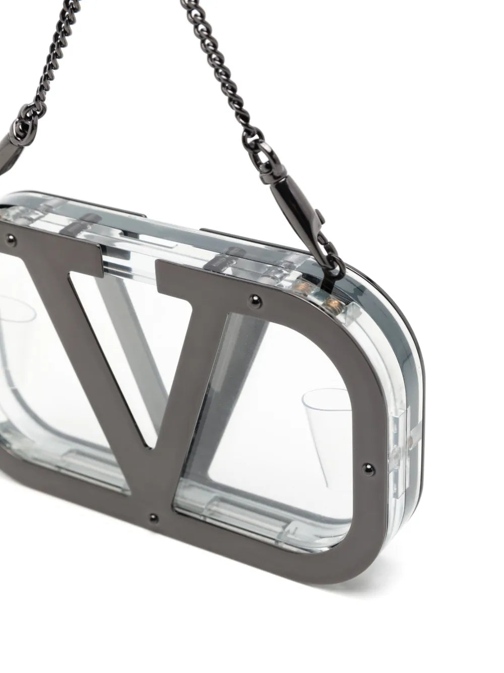 logo-plaque clear clutch